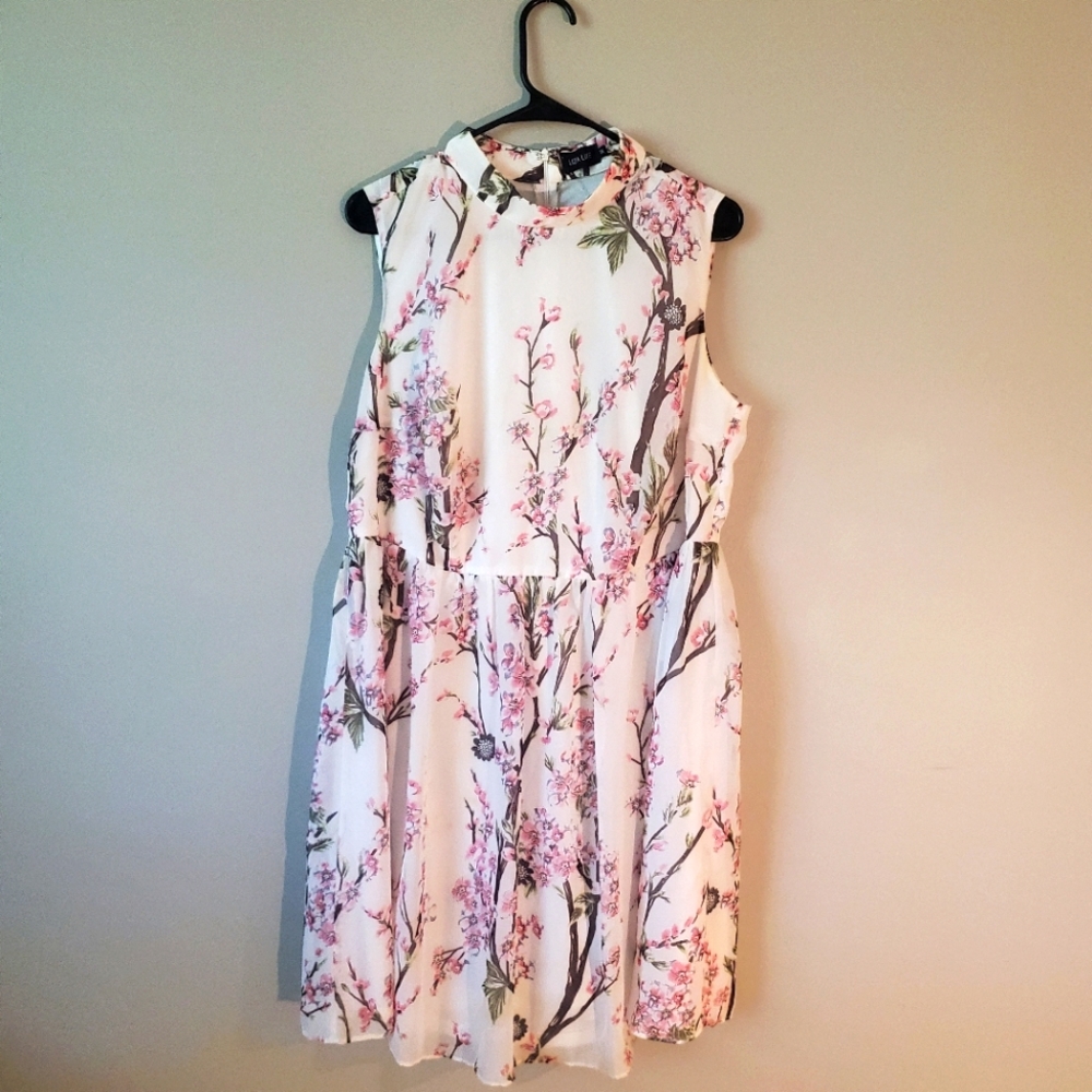 pink flowered dress